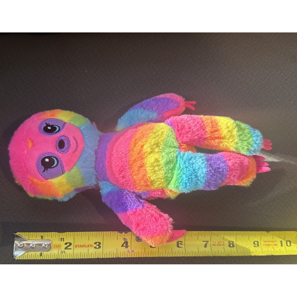 Build-A-Bear mini rainbow sloth Plush Stuffed Toy Zipper‎ Back 8.5 inches - Picture 7 of 7